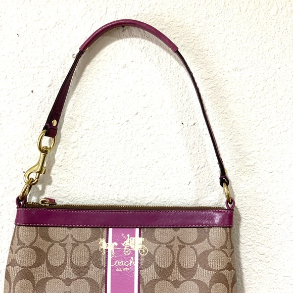 COACH Brown/Purple Small Shoulder Bag - Picture 3 of 16